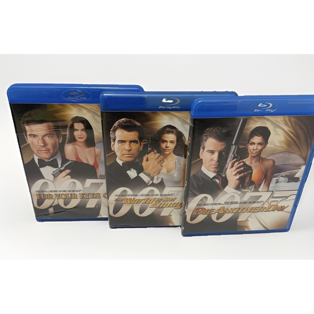 LOT James Bond 007 Blue ray Disc LOT 3 Pierce Bronson Roger Moore VTG Blueray